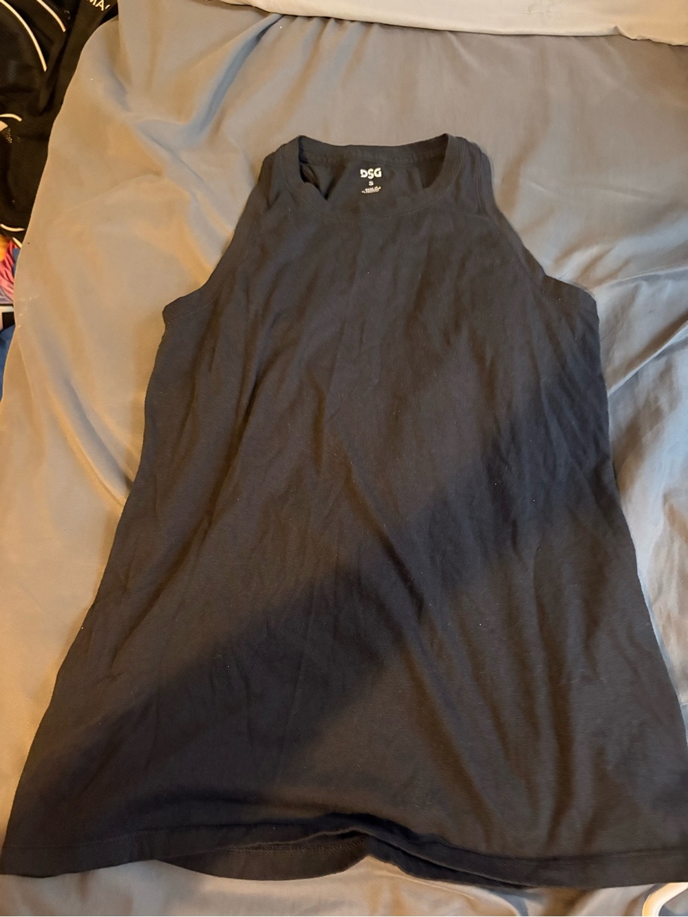 DSG Black Ribbed High-Neck Tank Top